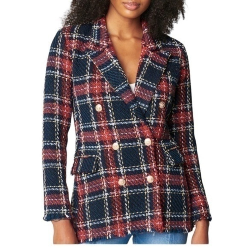 Plaid Double-Breasted Women's Jacket